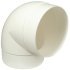 Connector Round Pipe 90° Flame Retardant White System 4 565.30.825