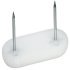 Pin Type Glide 44x16mm w 2 Nails Plastic Wht 650.05.716