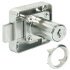 Dead bolt rim lock With fixed plate cylinder backset 25 mm Standard profile for series production of furniture Keyed different cylinder length 22 mm black key cap mounting: Right hand - view 3