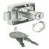 Dead bolt rim lock With fixed plate cylinder backset 25 mm Standard profile for series production of furniture Keyed different cylinder length 22 mm black key cap mounting: Left hand 232.27.710