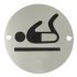 Graphic Sign Ø 76 mm 2 mm Thick Stainless Steel Brass or Aluminium Black silk screened symbol Symbol: Baby change satin stainless steel 987.15.600