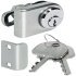 Glass Door Cylinder Lever Lock with Nut Attachment for Glass Panels from 4-10 mm With straight locking cam Closure direction 90° B (C E H) keyed alike: key change H1 matt nickel plated 233.33.664