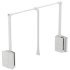 Pull Down Wardrobe Rail for Installed Height 850 mm 2004 Steel wardrobe rail plastic pull rod housing and connecting parts For internal cabinet width 600-1000 mm white steel rail white plastic housing and connecting parts white pull rod 805.20.632