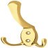 Hat and Coat Hook Zinc Alloy Face fixing Polished brass plated 855.00.021
