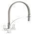 Mixer Tap Dual Lever with Pull Out Spray C-Spout Abode Genio Professional Polished chrome - AT2071 569.96.290