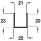 Bottom Support Channel for Folding Patio Doors Slido Fold 100-U Top hung end folding system Length 3000 mm