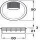 Cable Outlet 2prt D80x24mm Plastic Black