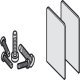 Fixing Set for Sliding Interior Glass Doors Hawa-Porta 100 GWF Top hung system Silver anodised aluminium