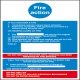Fire Action Mandatory Sign 300 x 200 mm Rigid Plastic Drilled for screw fixing White/blue/red
