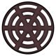 Vent Trim Rectangle D65mm Plastic Brown