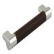 Domino Bar Handle Zinc Alloy Polished Chrome/Brw 128mm Fixing Centres