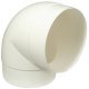 Connector Round Pipe 90° Flame Retardant White System 5