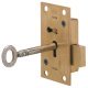 Rim Lock with Deadbolt for Cupboard Lock type: keyed to differ sanded brass