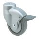 D80mm Castor Swivel with Brake Pin Silver