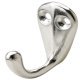 Coat Hook Sgl 2H 19x28x38x8mm Aluminium Polished
