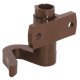Espagnolette Lock with Push Button Locking Backset 25 mm Operated from One Side With catch hooks brown plastic