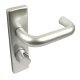 Lever Handles on Backplates for Bathroom Lock Ø 20 mm Aluminium With WC release and inside turn Satin anodised