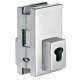 Patch Fitting Lock with Profile Cylinder Aperture Startec For left or right hand use Matt stainless steel finish