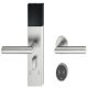 Door Terminal Set for Hotel Guest Room Doors DT 710 Dialock L-shaped lever handle satin stainless steel