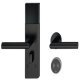 Door Terminal Set for Hotel Guest Room Doors DT 710 Dialock L-shaped lever handle black stainless steel