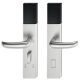 Door Terminal Set for Hotel Guest Room Doors DT 700 Dialock J-shaped lever handle satin stainless steel