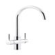 3-in-1 Filter Tap 2.1 litres C-spout Pronteau ProStream PT1101 - Polished chrome