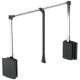 Pull Down Wardrobe Rail for Installed Height 850 mm 2004 Steel wardrobe rail plastic pull rod housing and connecting parts For internal wardrobe width 440-610 mm chrome plated steel rail black plastic housing and connecting parts chrome plated pull rod