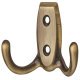 Coat Hook Double Face Fixing Zinc Alloy Hole Centres 20 mm Bronzed and brushed