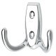 Coat Hook Double Face Fixing Zinc Alloy Hole Centres 20 mm Polished chrome plated