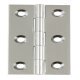 Butt Hinge Sqr 64x35mm Brs PC/Pin SSS