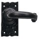 Lever Handles on Backplates Cast Iron Wessex Black antique Backplate for latch