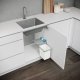 Swing Out Waste Bin Single for Hinged Door Cabinets VS ENVI For cabinet width 400 mm 1 x 7 litres grey/silver