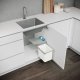 Swing Out Waste Bin Single for Hinged Door Cabinets VS ENVI For cabinet width 450 mm 1 x 12 litres grey/silver