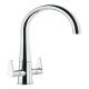 Mixer Tap Dual Lever C-Spout Abode Coniq R Polished chrome - AT2123