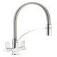 Mixer Tap Dual Lever with Pull Out Spray C-Spout Abode Genio Professional Polished chrome - AT2071