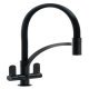 Mixer Tap Dual Lever with Pull Out Spray C-Spout Abode Genio Professional Matt black - AT2183