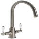 Mixer Tap Dual Lever C-Spout Abode Ludlow Brushed nickel - AT1216