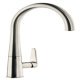 Mixer Tap Single Lever C-Spout Abode Coniq R Brushed nickel - AT2116