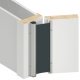 Finger Protection System Blind Length 1925 mm Aluminium and Synthetic Fibre Athmer NR-25 For outer edge of rebated doors Silver coloured