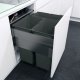 Pull Out Waste Bin 600 mm Vauth-Sagel VS ENVI Space XX Pro S / Pro With synchronised over extension runners For cabinet width 600 mm depth 515 mm 2x 35 + 1x 21 litres - lava grey