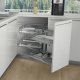 Corner Unit Swing Out Complete Set For cabinet width: 900/1000 mm White/Chrome baskets Left hand