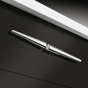 Libra Pull Handle Zinc Alloy Polished Chrome 32mm Fixing Centres - view 4