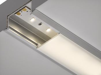 Diffuser Cover Replacement for Aluminium Profiles Loox Protruding for push fitting Milky finish