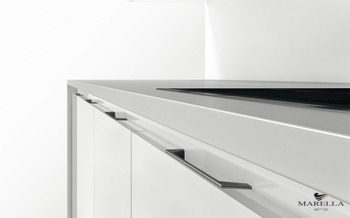 Sintesi Inset Handle Zinc Alloy Polished Chrome 128mm Fixing Centres - view 2