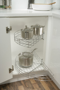 Carousel Set Chrome Wire Half Circle for Min. Door Width 420 mm Suitable for 900 mm cabinet For minimum door width 420 mm