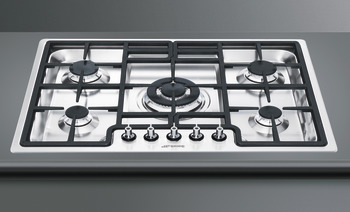 Smeg Cls PGF75-4 Hob Gas 5Z Stainless Steel
