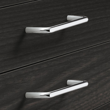 D Pull Handle Steel Polished Chrome D8x30mm 96mm Fixing Centres - view 2