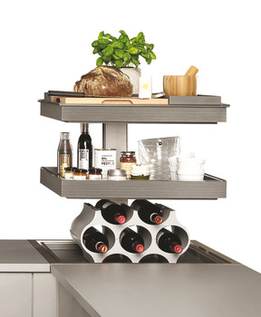 Corner Storage Unit Vertical Rising 2 or 3 Trays Ninka Qanto 2 trays