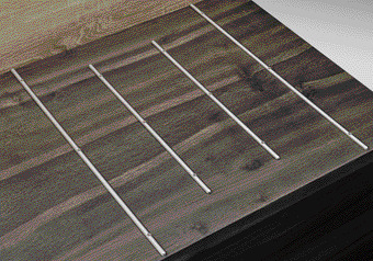 Hot Rods for Protecting Worktops Self Adhesive Zinc alloy Length 450 mm - view 5