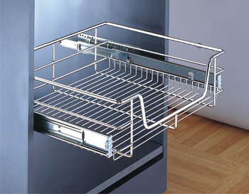 Pull Out Storage Basket for Cabinet Width 300-1000 mm Full extension Soft-Close ball bearing runners For cabinet width 900 mm